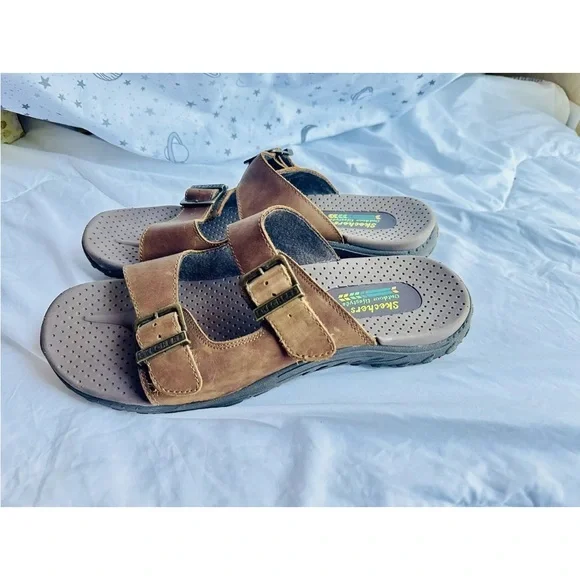 Skechers Reggae Jammin Outdoor Lifestyle Women Size 10 Brown Buckle Sandals - Picture 2 of 7